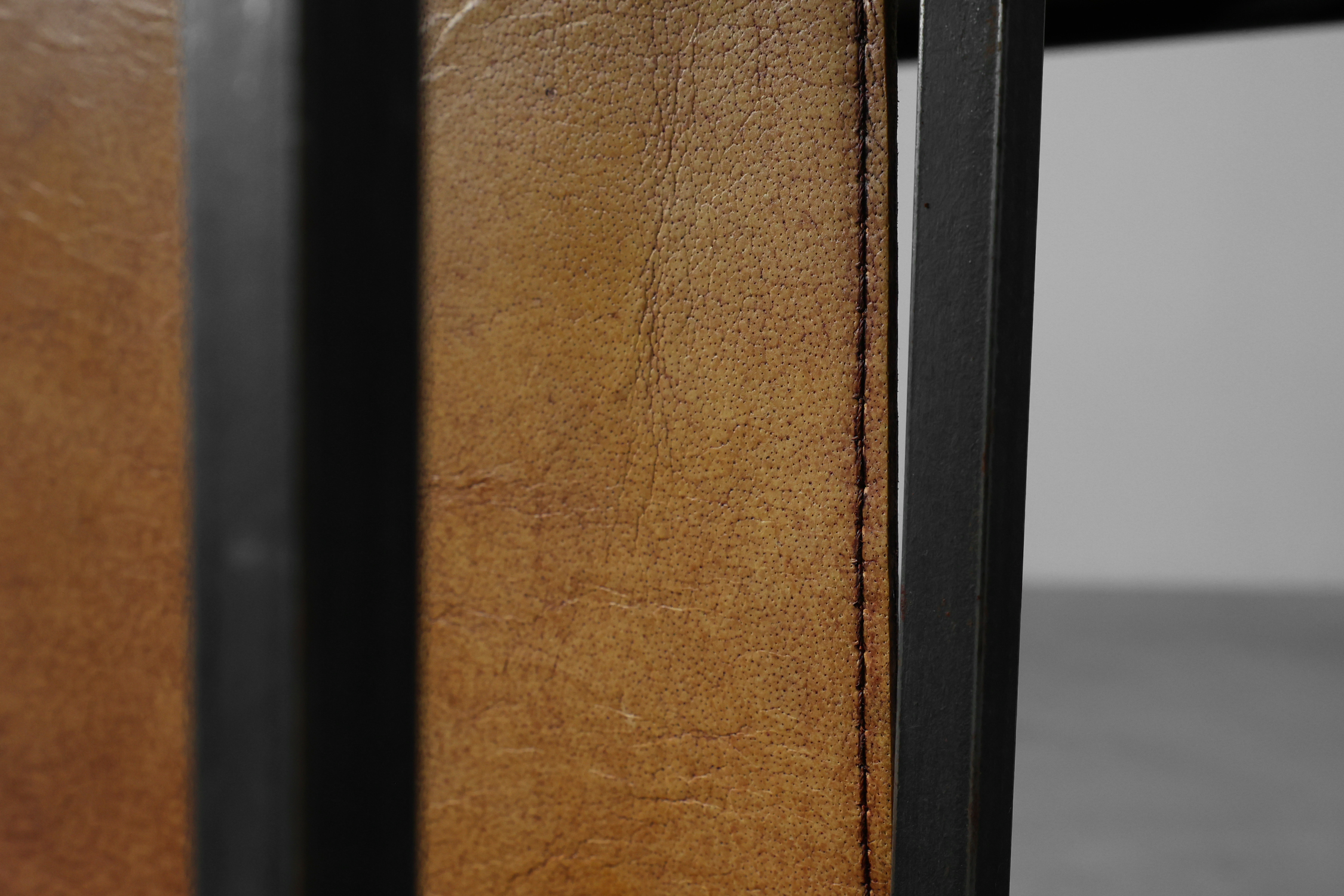 Mid-Century Magazine Holder in Metal, Wood and Leather, Belgium 1960sthumbnail